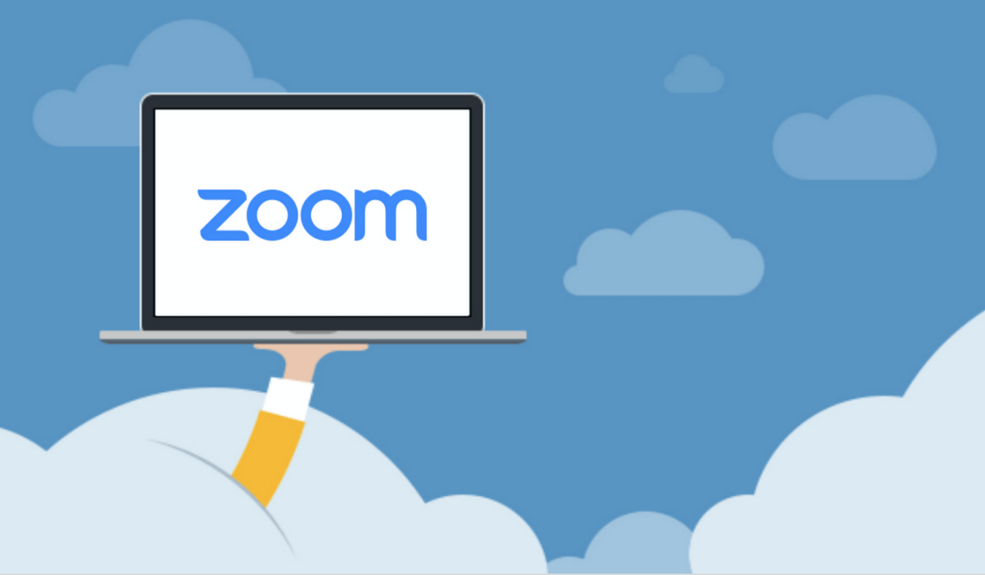 Logo do Zoom em um notebook